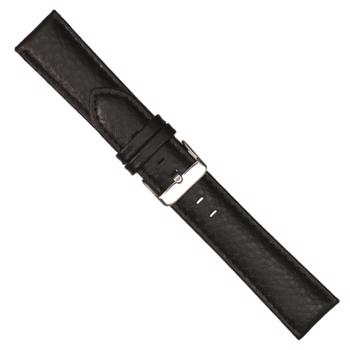 Model 280-00-18, Urrem i sort polstret struktureret skind føres i 18-24mm, her 18 mm hos Guldsmykket.dk
