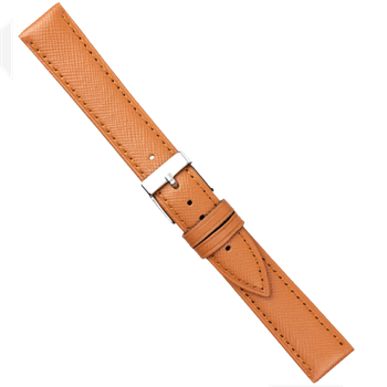 Urrem i cognac Saffiano skind føres i 14-20mm