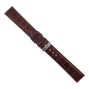 Vandsikker brun alligatorskinds urrem fra ZRC, her 18 mm og længde 180 mm