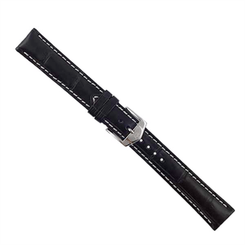 Sort alligatorskinds urrem fra ZRC, her 18-20 mm og længde 180 mm