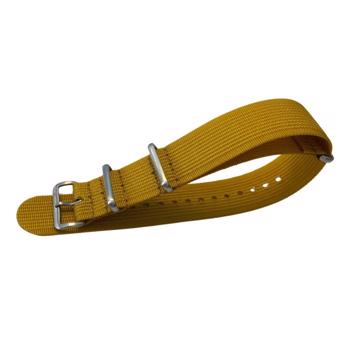 Mustard ribbed nato urrem, 18 mm og længde 190 mm