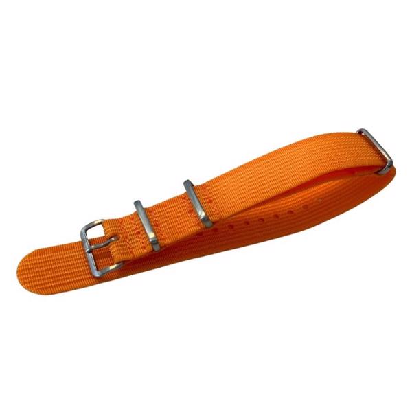 Orange ribbed nato urrem, 20 mm og længde 190 mm