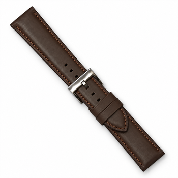 Kraftig brun lammeskinds urrem Daniel Wellington style, 18-22 mm, her 18 mm og længde 190 mm