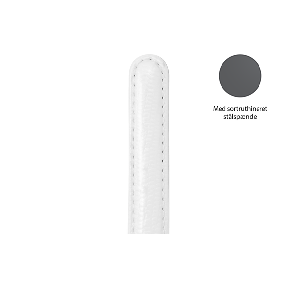 Christina Collect hvid læderrem med sort spænde, 16 mm