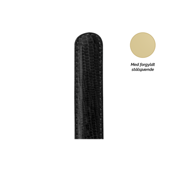Christina Collect sort læderrem med forgyldt spænde, 18 mm