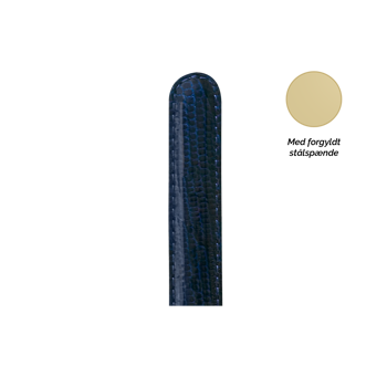 Christina Collect blå læderrem med forgyldt spænde, 16 mm
