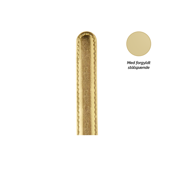 Christina Collect guld læderrem med forgyldt spænde, 16 mm