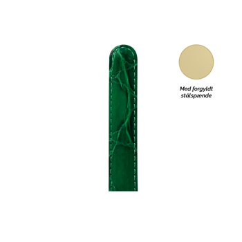 Christina Collect grøn læderrem med forgyldt spænde, 16 mm