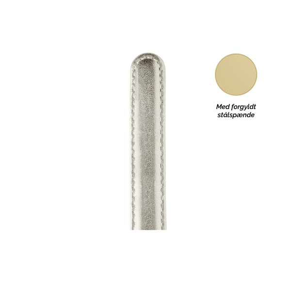 Christina Collect sølv læderrem med forgyldt spænde, 16 mm