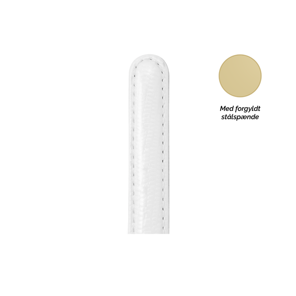 Christina Collect hvid læderrem med forgyldt spænde, 16 mm