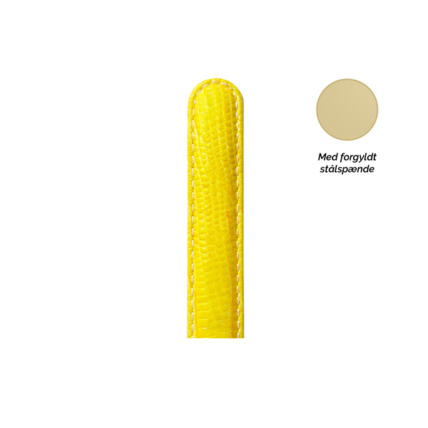 Christina Collect gul læderrem med forgyldt spænde, 16 mm