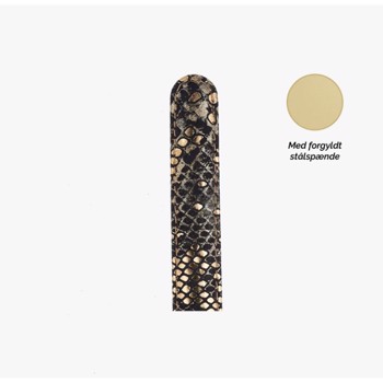 Christina Collect guldsort læderrem med forgyldt spænde, 16 mm