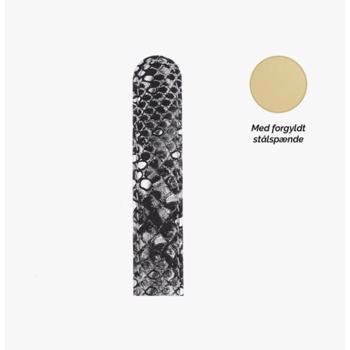 Christina Collect sølv sort læderrem med forgyldt spænde, 16 mm