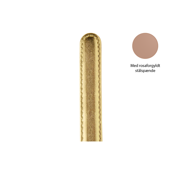 Christina Collect guld læderrem med rosa spænde, 16 mm