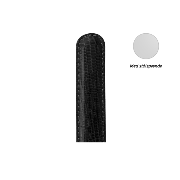 Christina Collect sort læderrem med stål spænde, 16 mm