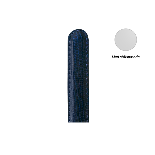 Christina Collect blå læderrem med stål spænde, 16 mm