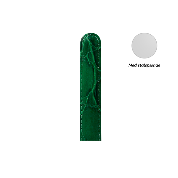Christina Collect grøn læderrem med stål spænde, 16 mm