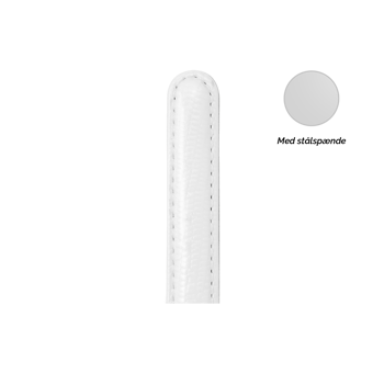 Christina Collect hvid læderrem med stål spænde, 16 mm